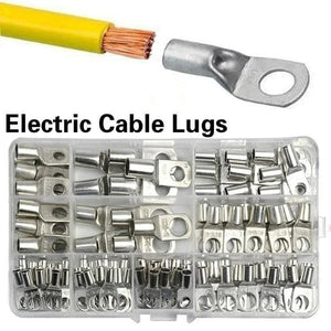 Conversions Tech 60/240PCS Ring Terminal Cable Shoes Lugs 35mm2 Tinned Copper Lug Wire Eye Connectors Bare 60 Terminals Lugs Wire Copper Kit