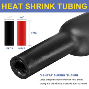 Conversions Tech 60/240PCS Ring Terminal Cable Shoes Lugs 35mm2 Tinned Copper Lug Wire Eye Connectors Bare 60 Terminals Lugs Wire Copper Kit