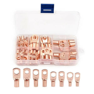 Conversions Tech Gold 60PCS SC Tinned Copper Lug Ring Wire Connectors Bare Cable Terminal