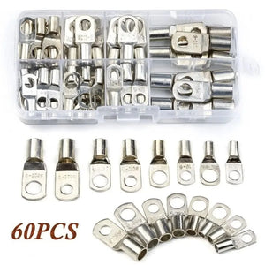 Conversions Tech 60PCS SC Tinned Copper Lug Ring Wire Connectors Bare Cable Terminal