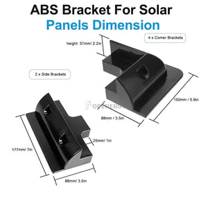 Conversions Tech 6pcs ABS Solar Panel Mounting Brackets Drill-Free Corner Bracket Kit for RV Boats Caravans Camper Trailers Vans Sheds