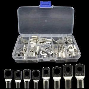 Conversions Tech 70/240PCS Ring Terminal Cable Shoes Lugs 35mm2 Tinned Copper Lug Wire Eye Connectors Bare 60 Terminals Lugs Wire Copper Kit