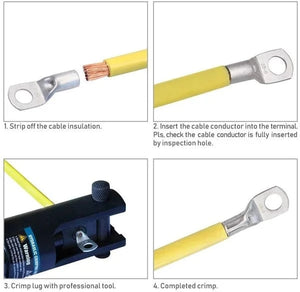 Conversions Tech 70/240PCS Ring Terminal Cable Shoes Lugs 35mm2 Tinned Copper Lug Wire Eye Connectors Bare 60 Terminals Lugs Wire Copper Kit