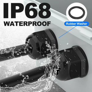 Conversions Tech black 72PCS IP68 Waterproof Nylon Cable Glands Kit Assorted Cord Grip Connector Set PG7 to PG29 for Electrical Junction Box