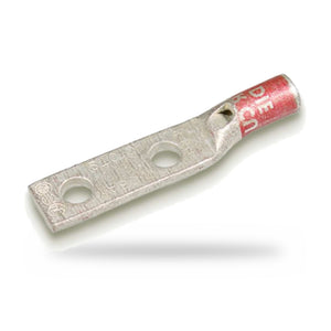 Conversions Tech Electrical > Connectors > Compression Lugs 8 AWG Copper Compression Lug, 2-Hole, Standard Barrel, 1/4 in Stud, Tin Plated, UL Listed | 25-Pack | 210-09906-25