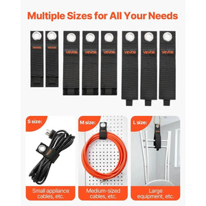 Conversions Tech Default 8-Pack Extension Cord Holder 3-Size Heavy-Duty Cord Organizer 8/9.45/12 Inches
