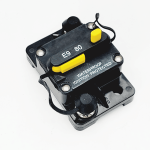 Conversions Technology CIRCUIT BREAKER 80A Hi-Amp Circuit Protector (Breaker) 1/4" Stainless Steel Studs, Surface Mount, Waterproof, UL Listed, SAE Cert