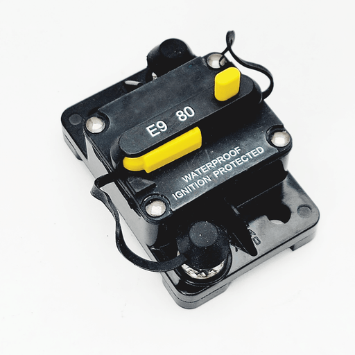 Conversions Technology CIRCUIT BREAKER 80A Hi-Amp Circuit Protector (Breaker) 1/4" Stainless Steel Studs, Surface Mount, Waterproof, UL Listed, SAE Cert