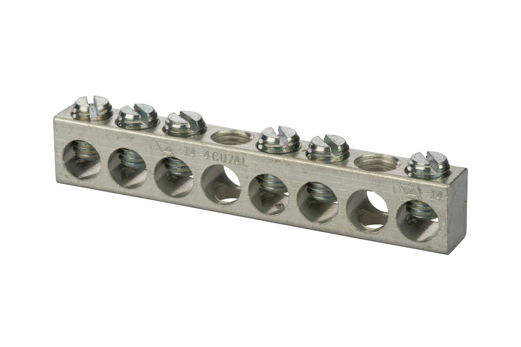 Aluminum 8 Hole Neutral Bar 6 STR - 350 MCM