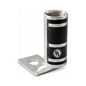 Conversions Tech Electrical > Connectors > Compression Lugs 90° Flag Compression Lug 2/0 AWG, 1/4" Stud | Short Barrel, Tin-Plated Copper, UL 486A/B | CT-SB2-0-14-90