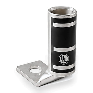 Conversions Tech Electrical > Connectors > Compression Lugs 90° Flag Compression Lug 2/0 AWG, 3/8" Stud | Long Barrel, Tin-Plated Copper, UL 486A/B | CT-LB2-0-38-90