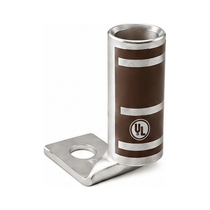 Conversions Tech Electrical > Connectors > Compression Lugs 90° Flag Compression Lug 2 AWG, 1/2" Stud | Short Barrel, Tin-Plated Copper, UL 486A/B | CT-SB2-12-90