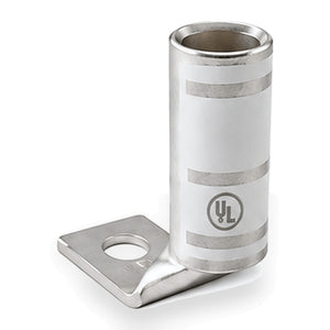 Conversions Tech Electrical > Connectors > Compression Lugs 90° Flag Compression Lug 300 kcmil, 1/2" Stud | Standard Barrel, Tin-Plated Copper, UL 486A/B | CT-SB300-12-90