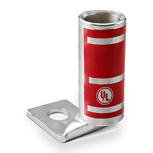 Conversions Tech Electrical > Connectors > Compression Lugs 90° Flag Compression Lug 350 kcmil, 1/2" Stud | Standard Barrel, Tin-Plated Copper, UL 486A/B | CT-SB350-12-90