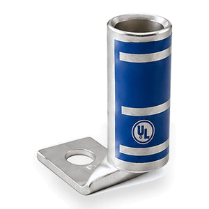 Conversions Tech Electrical > Connectors > Compression Lugs 90° Flag Compression Lug 400 kcmil, 1/2" Stud | Standard Barrel, Tin-Plated Copper, UL 486A/B | CT-SB400-12-90