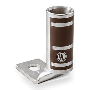 Conversions Tech Electrical > Connectors > Compression Lugs 90° Flag Compression Lug 500 kcmil, 5/8" Stud | Standard Barrel, Tin-Plated Copper, UL 486A/B | CT-SB500-58-90