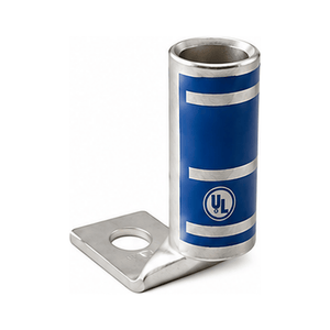 Conversions Tech Electrical > Connectors > Compression Lugs 90° Flag Compression Lug 6 AWG, 1/4" Stud | Long Barrel, Tin-Plated Copper, UL 486A/B | CT-LB6-14-90