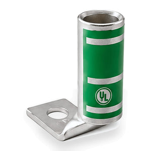 Conversions Tech Electrical > Connectors > Compression Lugs 90° Flag Compression Lug 600 kcmil, 1/2" Stud | Standard Barrel, Tin-Plated Copper, UL 486A/B | CT-SB600-12-90