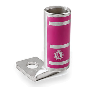 Conversions Tech Electrical > Connectors > Compression Lugs 90° Flag Compression Lug 750 kcmil, 1/2" Stud | Standard Barrel, Tin-Plated Copper, UL 486A/B | CT-SB750-12-90