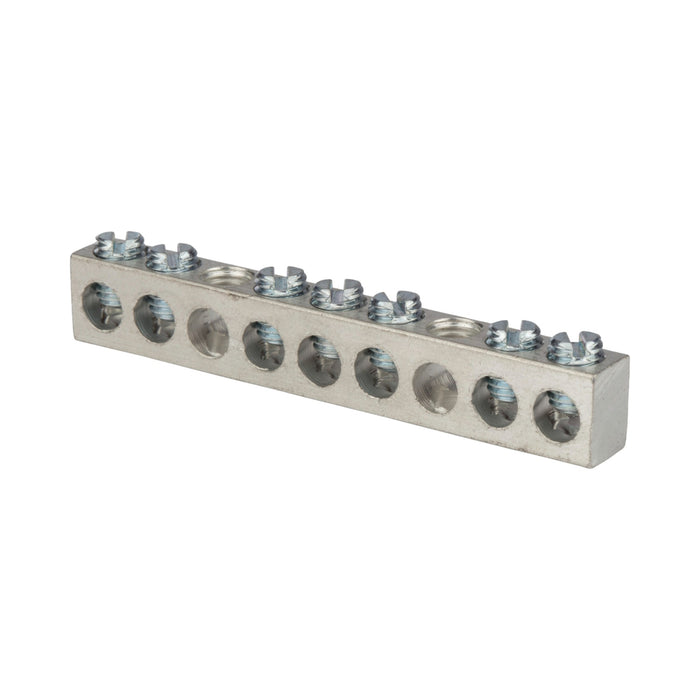 Aluminum 9 Hole Neutral Bar 6 STR - 500 MCM