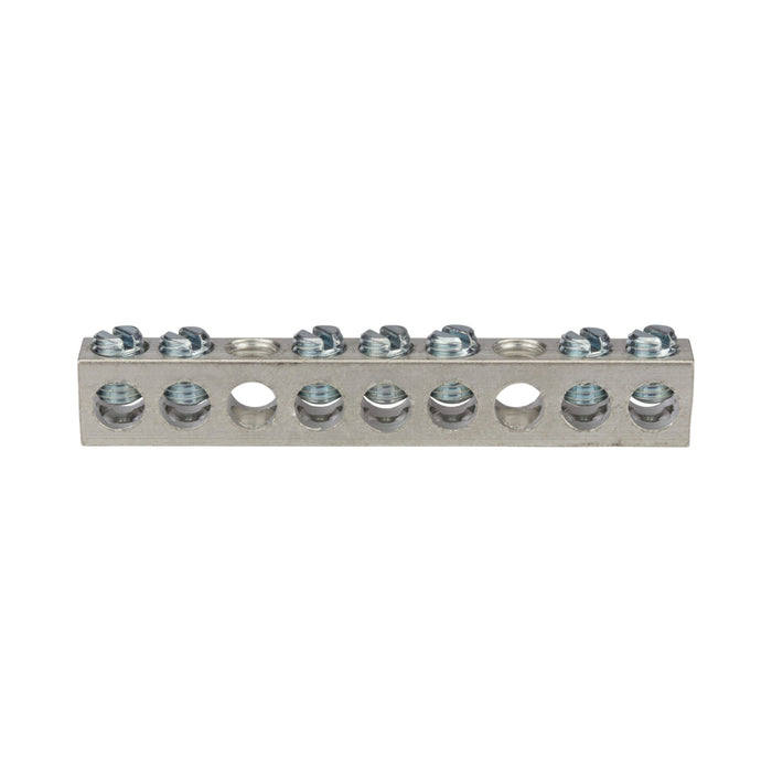 Aluminum 9 Hole Neutral Bar 6 STR - 500 MCM