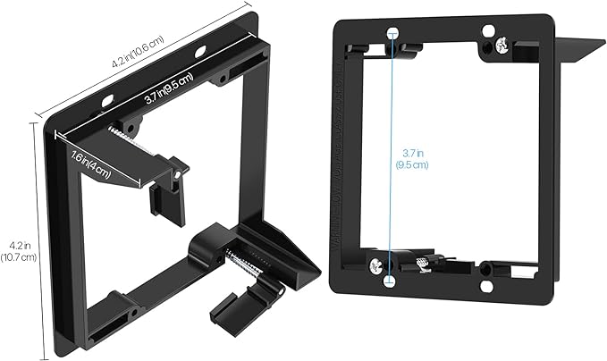 AV Wall Plate | Low Voltage Bracket | 2 Gang, Black  Easy Install