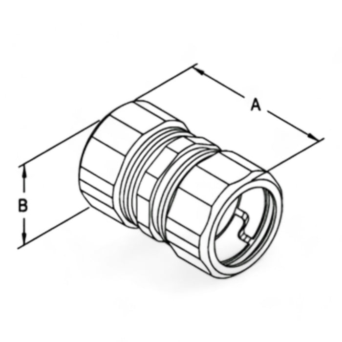 EMT Compression Coupling - Steel with Zinc Plated 1”