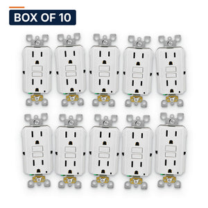 Conversions Tech Hardware > Power & Electrical Supplies > Power Outlets & Sockets Box of 10 ($15.89 ea) AC Outlet | 15 Amp GFCI Decorator Residential-Commercial (White)