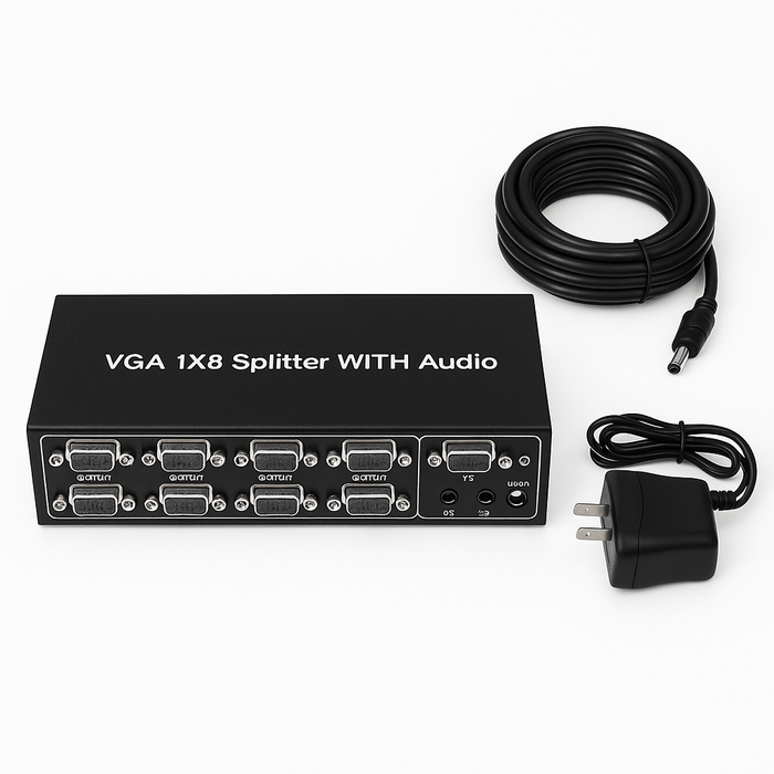 Conversions Technology Audio Video Splitter Active VGA Splitter 1×8