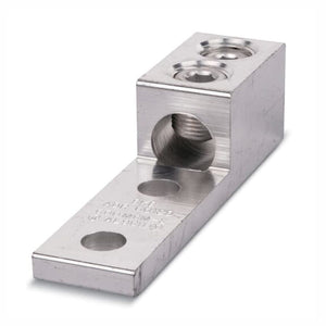 Conversions Technology Aluminum Single Barrel Connectors Two Hole Mount 300 MCM - 800 MCM - 1/2"