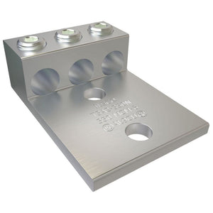 Conversions Technology Aluminum Three Barrel Connectors  6 AWG min/ to 350 kcmil max 1/2 inch Bolt size