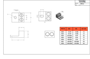 Conversions Technology Connectors Aluminum Two Barrel Connectors One-Hole Mount 14 AWG - 1/0 AWG  1/4"