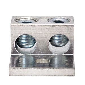 Conversions Technology Aluminum Two Barrel Connectors One-Hole Mount 6 AWG - 250 MCM - 3/8"