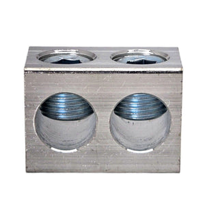 Conversions Technology Aluminum Two Barrel Connectors One-Hole Mount 6 AWG - 250 MCM - 3/8"