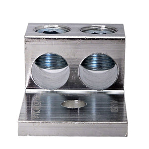 Conversions Technology Aluminum Two Barrel Connectors One-Hole Mount 6 AWG - 250 MCM - 3/8"