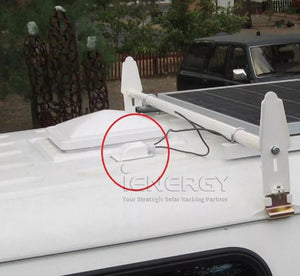 Conversions Tech Anti-UV ABS Solar Mount Solar Panel Cable Gland Dual Cable Entry Double Cable Feedthrough for RV Solar