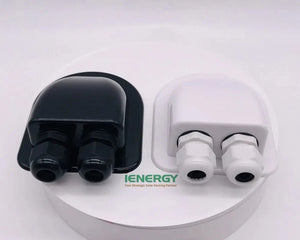 Conversions Tech Anti-UV ABS Solar Mount Solar Panel Cable Gland Dual Cable Entry Double Cable Feedthrough for RV Solar