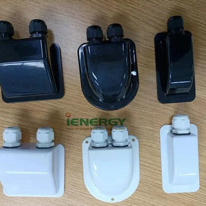 Conversions Tech Black / UV-resistant ABS / Flat Anti-UV ABS Solar Mount Solar Panel Cable Gland Dual Cable Entry Double Cable Feedthrough for RV Solar