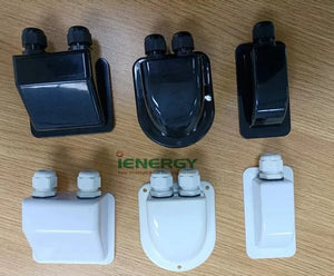 Conversions Tech Black / UV-resistant ABS / Flat Anti-UV ABS Solar Mount Solar Panel Cable Gland Dual Cable Entry Double Cable Feedthrough for RV Solar