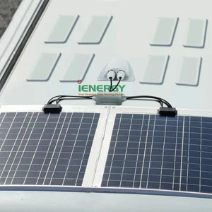 Conversions Tech Anti-UV ABS Solar Mount Solar Panel Cable Gland Dual Cable Entry Double Cable Feedthrough for RV Solar