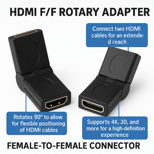 Conversions Tech A/V Adapter Audio Video Adapter  |  HDMI Female  to  HDMI Female,  Rotating