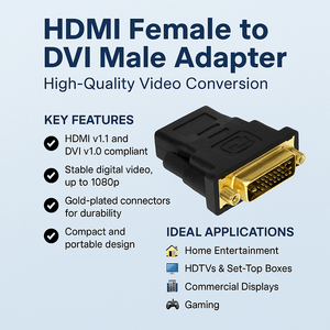 Conversions Tech A/V Adapter Audio Video Adapter  |  HDMI Male  to  DVI Female