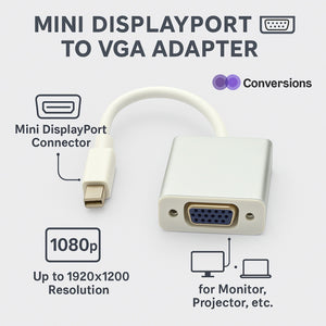 Conversions Techn A/V Adapter Audio Video Adapter  |  Mini DisplayPort  to  VGA