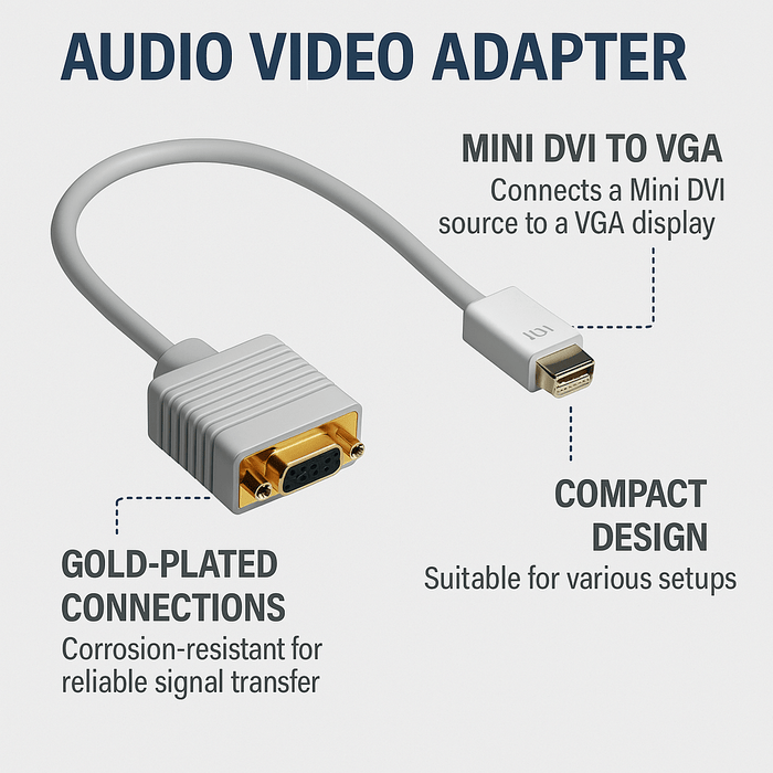 Conversions Technology A/V Adapter Audio Video Adapter  |  Mini DVI  to  VGA