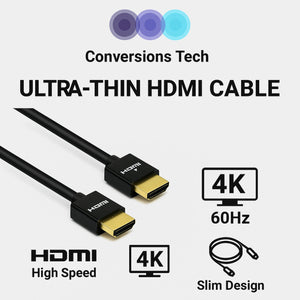Conversions Technology Audio & Video Cables Audio Video Cable | HDMI 2.1 Premium Ultra Thin Flex, 36AWG,  3ft