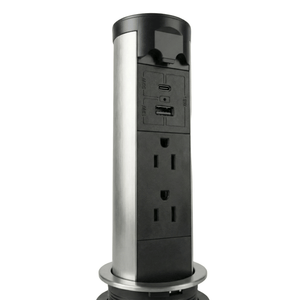 Conversions Tech Pop-Up Power Automated Pop-Up Countertop Power Module — Touch-Activated Lift, USB-C PD 30W, UL Listed