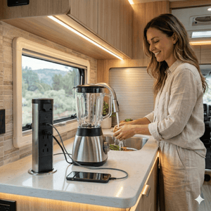 Conversions Tech Pop-Up Power Automated Pop-Up Countertop Power Module — Touch-Activated Lift, USB-C PD 30W, UL Listed