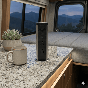 Conversions Tech Pop-Up Power Automated Pop-Up Countertop Power Module — Touch-Activated Lift, USB-C PD 30W, UL Listed