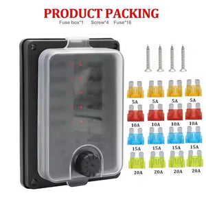 Conversions Tech 12 V / 100A Automotive DC12V LED Indicator ATC / ATO Blade Fuses Fuse Block 10 Way Fuse Box with LED for Auto Marine Car
