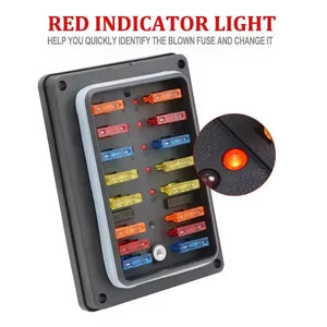 Conversions Tech 12 V / 100A Automotive DC12V LED Indicator ATC / ATO Blade Fuses Fuse Block 10 Way Fuse Box with LED for Auto Marine Car